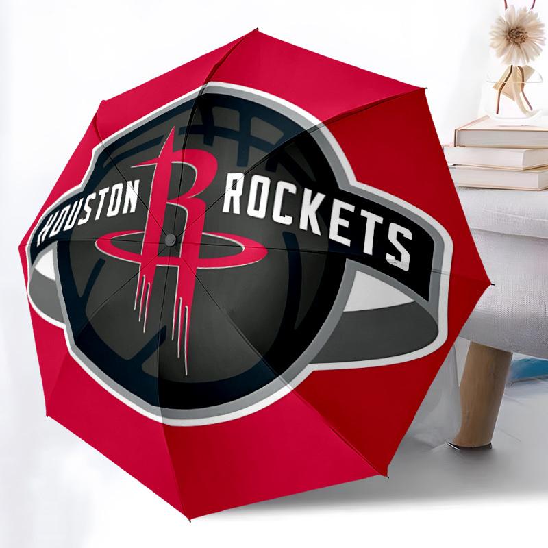 1pc Rockets Houston Automatic Folding Cute Umbrella - Lightweight, Retractable Design with 8-Rib Durability, Perfect for Outdoor48
