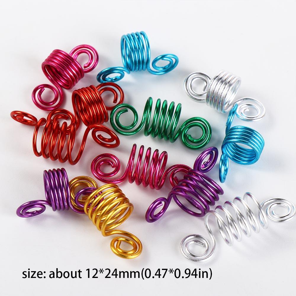 10Pcs Hair Braids Dreadlocks Beads Charms Cuffs Tubes Hair Accessories Spring Hair Rings  African