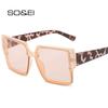 SO & EI модные большие квадратные солнцезащитные очки женские ретро заклепки украшения оттенки UV400 трендовые градиентные мужские синие красные солнцезащитные очки