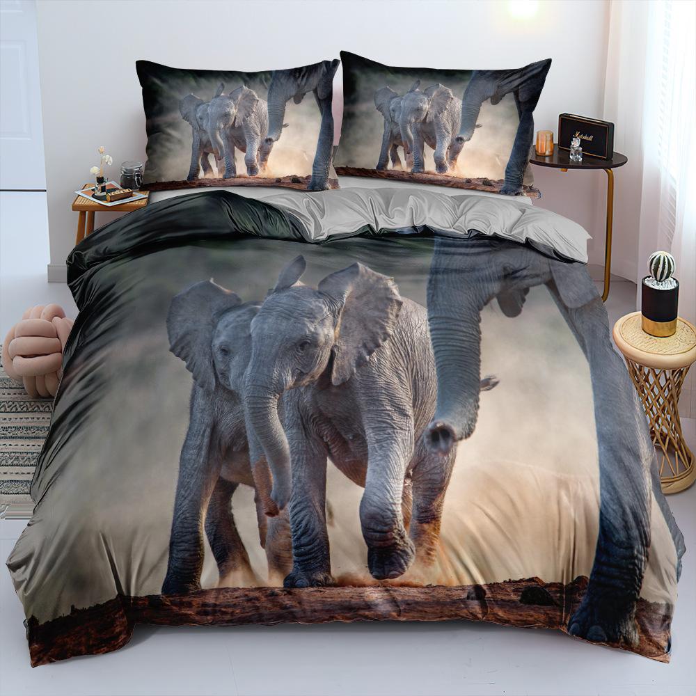 3D Elephant Pattern Bedding Set Bedding Set Bedroom Home Bedding Set Quilt Cover Pillow Case 2/3 Pieces Ultra Soft Home Decoration