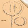 BLINGBAY Women's Jewelry Set Cute Romantic Wedding Accessories Rhinestones Elegant Ring Bracelet Necklace Earrings Set Women's Modern Jewelry Gift