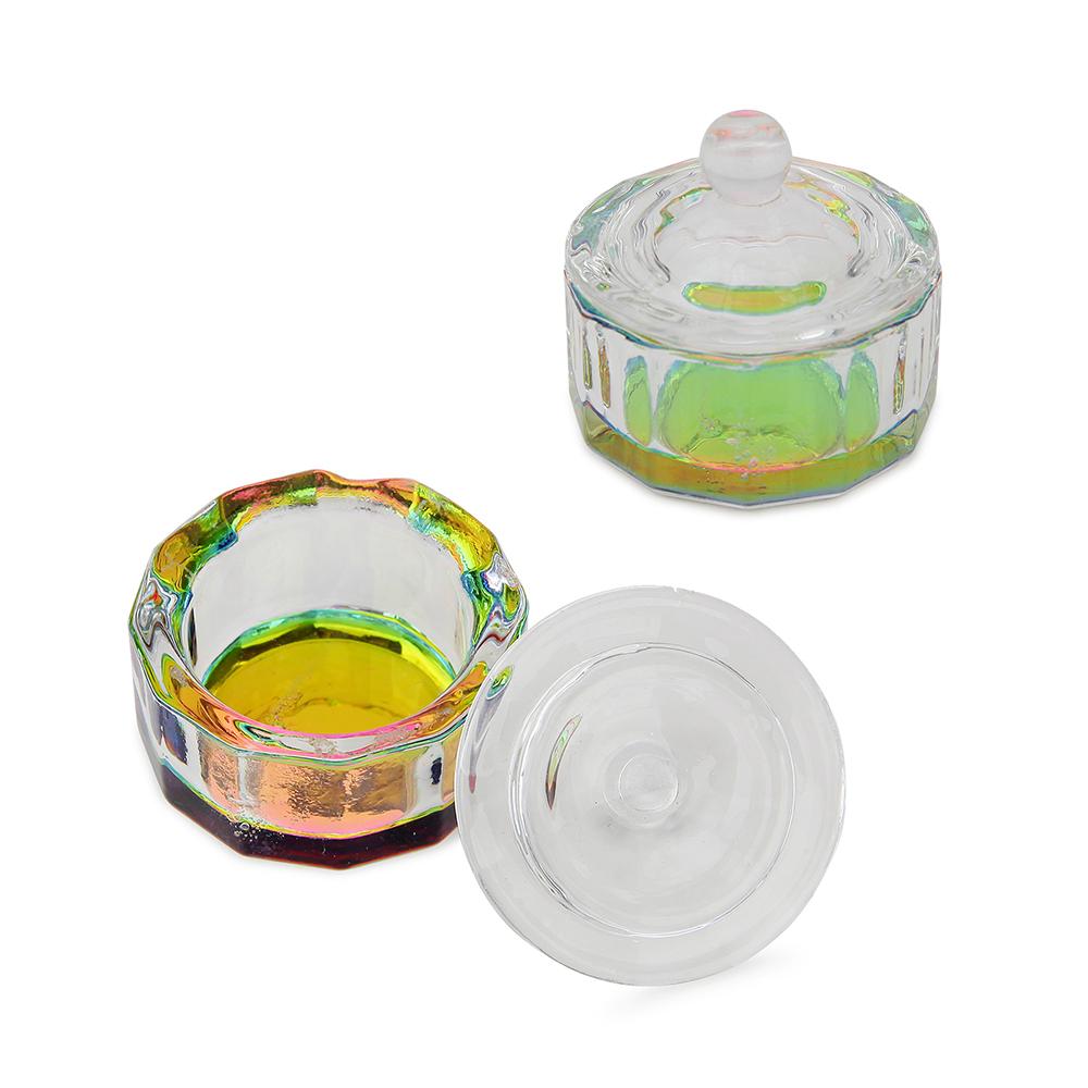 1PC Crystal Glass Dappen Dish Lid Bowl Cup Holder Manicure Equipment Nail Tool for Nail Art Acrylic Powder Liquid