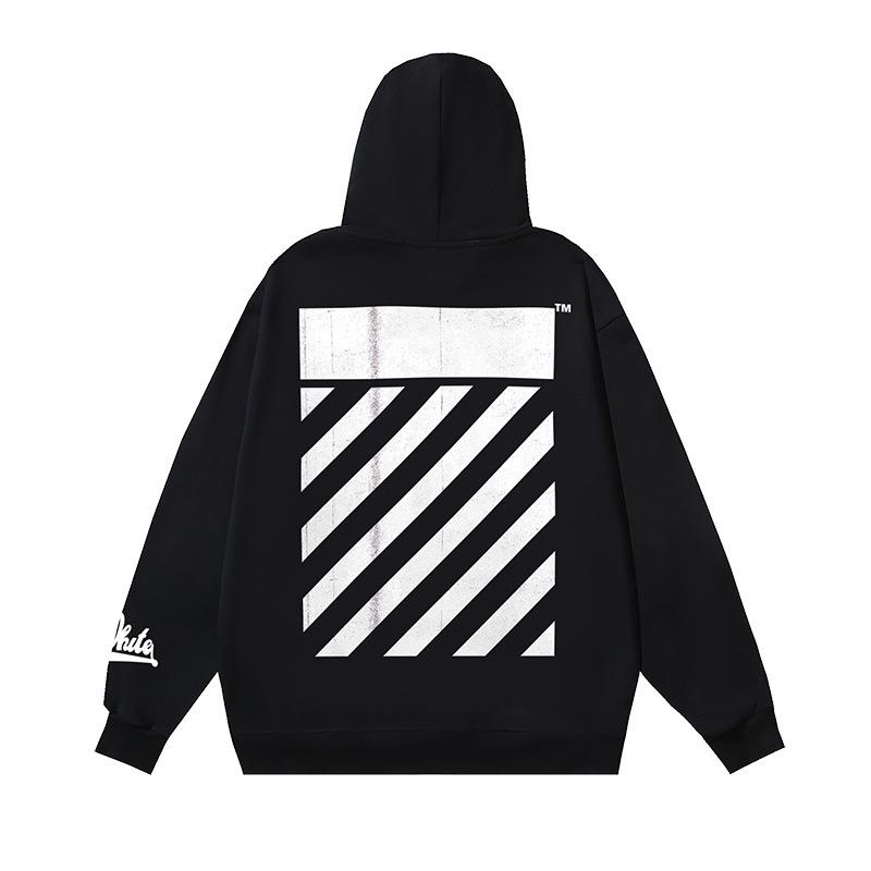 1288 Off-White 2025 Autumn/Winter New Large LOGO Slant Stripe Pattern Printed Hoodie Men's and Women's Hoodie