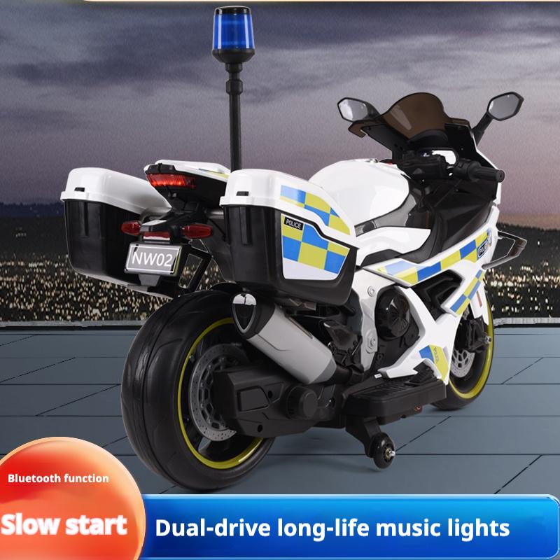 Детский электрический мотоцикл с двойным приводом, детский автомобиль с дистанционным управлением, Bluetooth, музыкальным светодиодным светом, функцией раннего образования для детей
