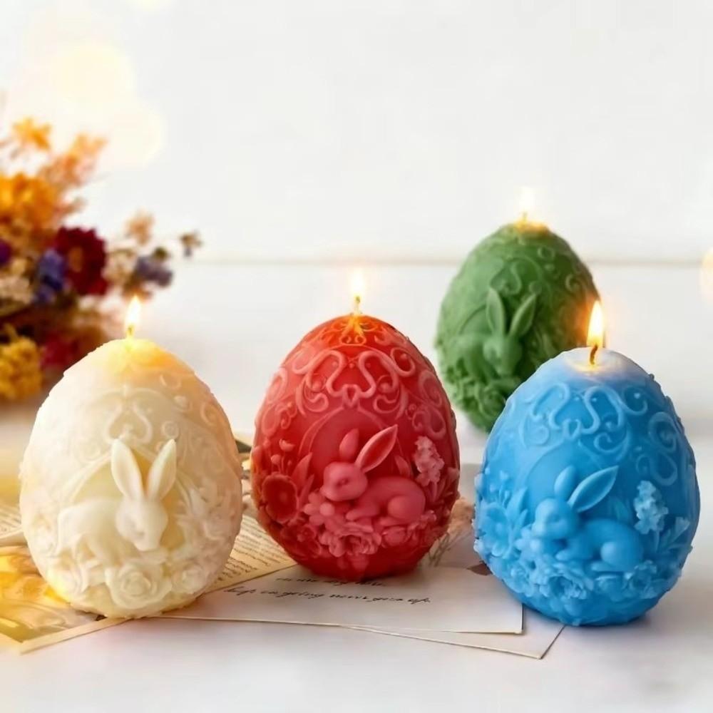 Handmade Silicone Cake Mold Rabbit Candle Mold DIY Easter Egg Mold Party Decoration