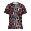Fashion Snake Skin Pattern 3D Digital Printing T-shirt Men's Animal Skin Pattern Round Neck T-shirts Street Short Sleeved