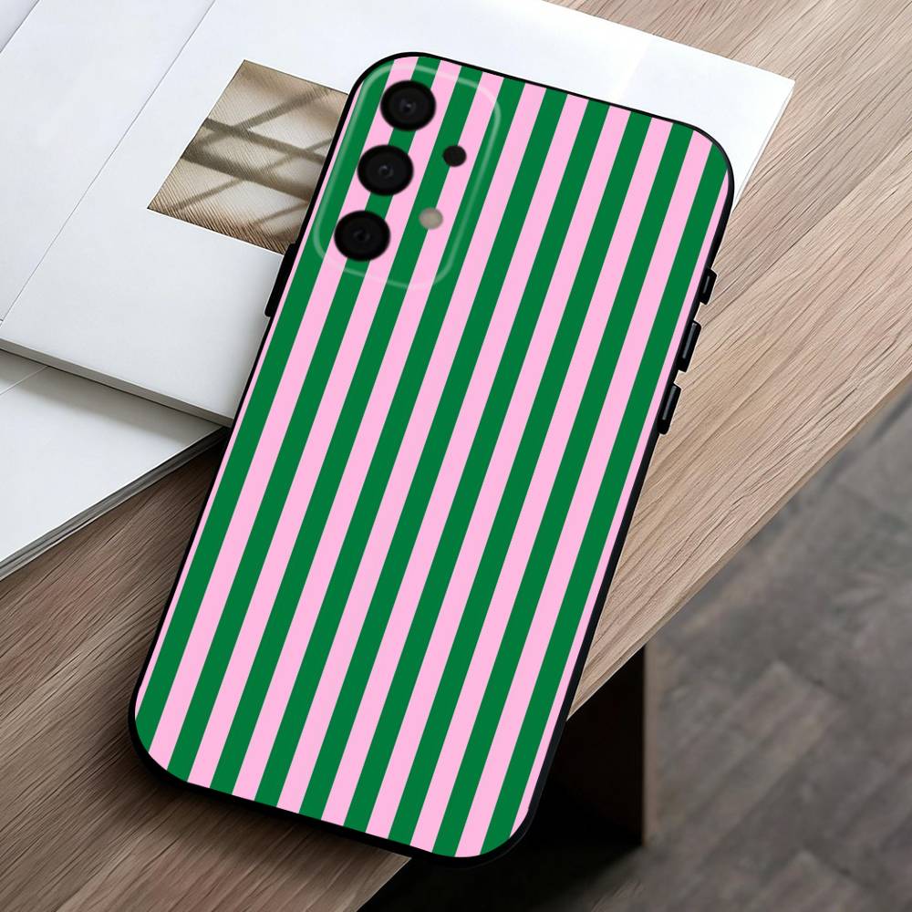 Чехол для телефона Samsung Galaxy A73, A72, A71, A70, A53, A52, A51, с полосками, колор-блокинг, узор P, из мягкого силикона, черный