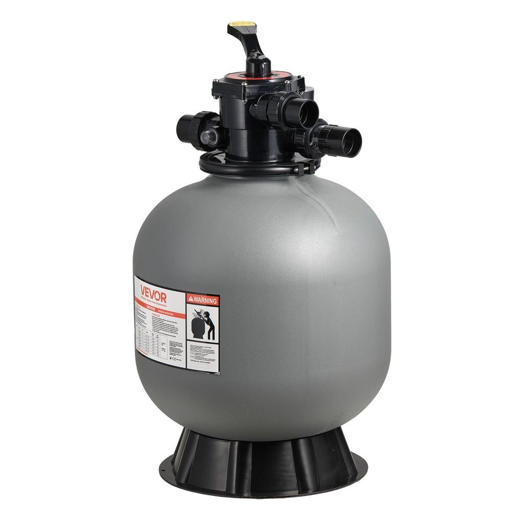 Sand Filter, 508 mm, 189.3 LPM Above Inground Swimming Pool Sand Filter System, with 7-Way Multi-Port Valve, Backwash, Rinse, Recirculate, Waste,