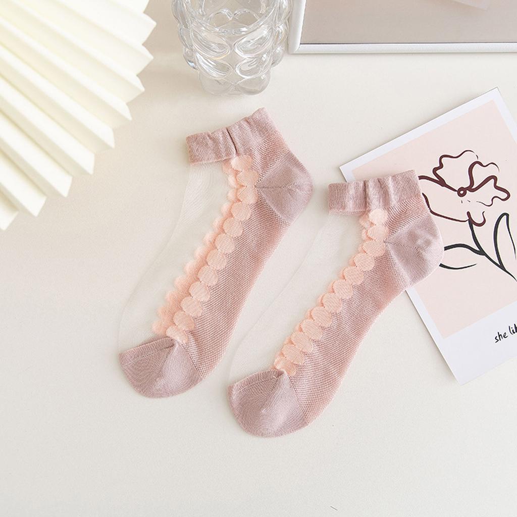 Женские дышащие чулки, модные летние тонкие носки с цветочной сеткой в ​​стиле пэчворк