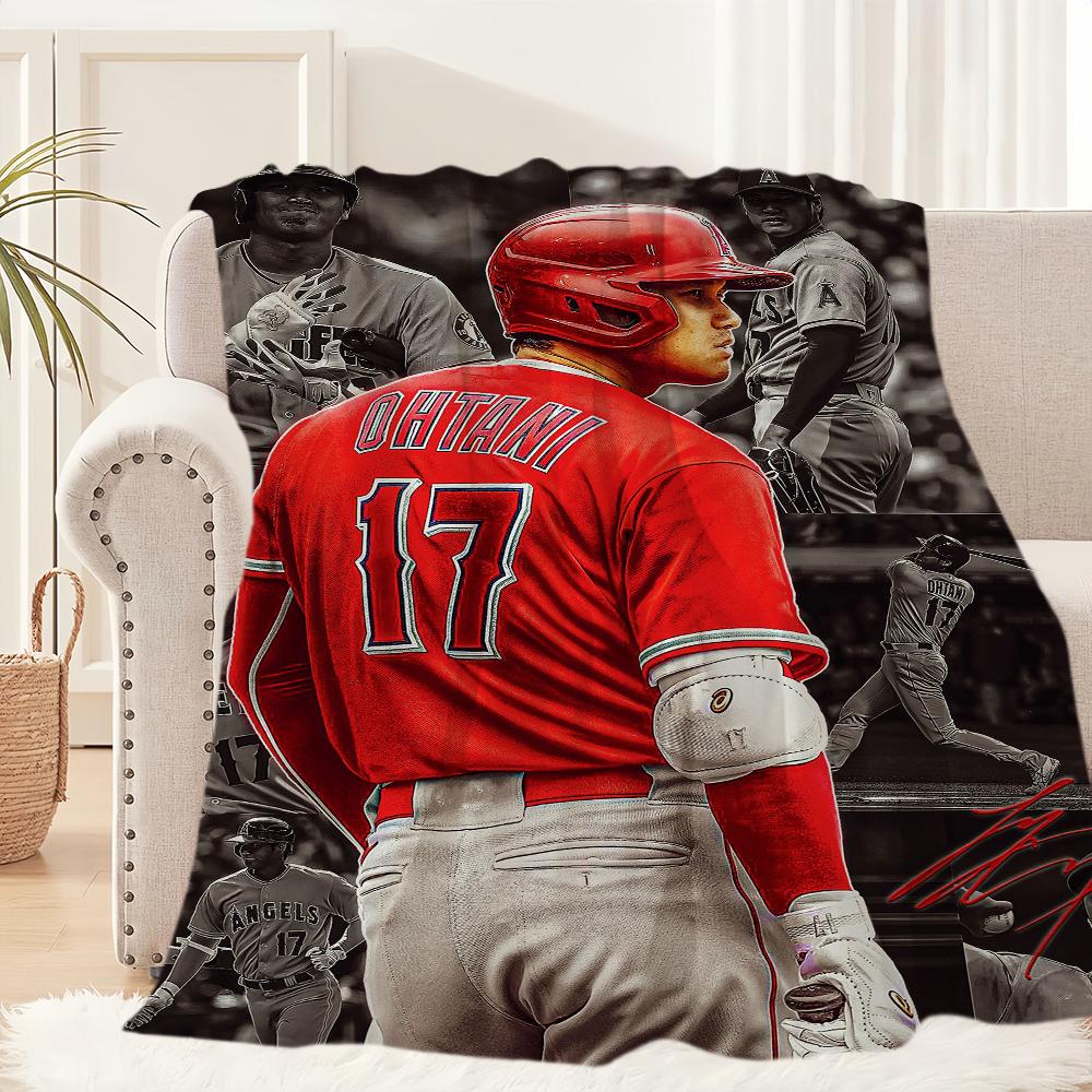 Baseball Player Star Blanket Plush Nap S-Shohei Sofa rug for O-Ohtani Living Room Office Bedroom Birthday Home Travel Kid Gifts