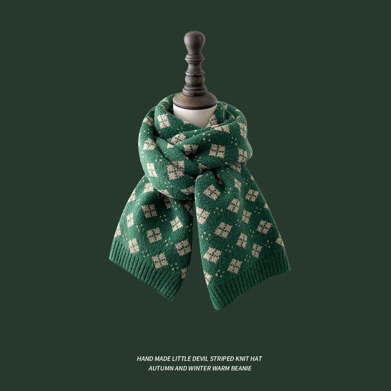 Red Christmas Tree Knitted Scarf For Women Warm And Versatile In Autumn And Winter Student Couple Christmas Gift Knitted Neck