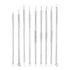 9Pcs Blackhead Extractor Set Stainless Steel Comedone Pimple Removal Face Cleaning Tool #01
