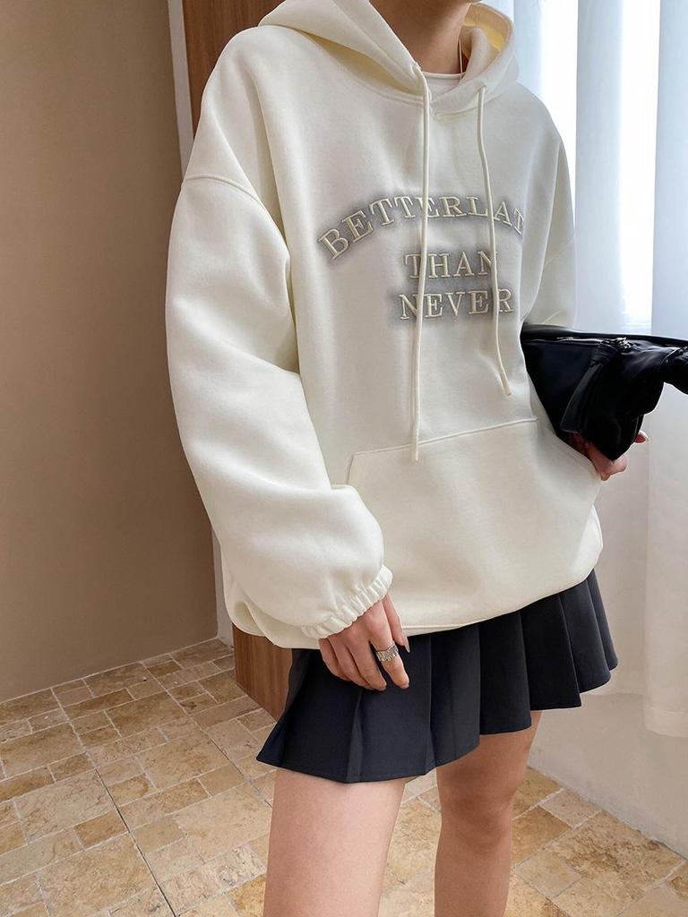 Синан Весенняя толстовка с капюшоном и вышитыми буквами в стиле пустоши SN7097