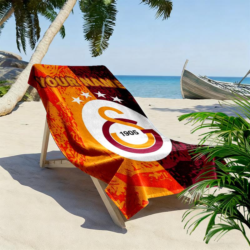 Custom Name Galatasaray Print Beach Towel, Large Soft Quick Dry Towel for Beach Camping Swimming