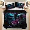 3pcs Dark Rose Skull 3D Printed Bedding Set Comfortable Duvet Cover King Queen Twin Single Size Bithday Gift Room Decoration