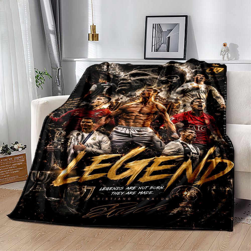 Ronaldo's Legacy: Goat Blanket Soft Warm Cozy Great for Sofa Bed Bedding All-Season Use Playful Design Suitable for Gifting Relatives and Friends