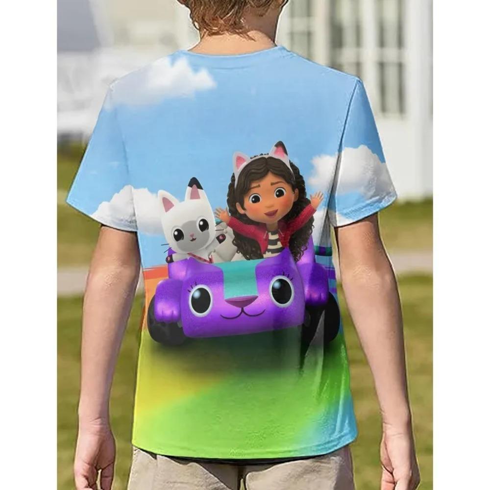 3D T-shirt 2026 NEW Gaby's dollhouse Cartoon Print Clothing Tops Short Sleeves Sports Fashion Streetwear Manga Comic Tees Toddler 3D Printed Anime