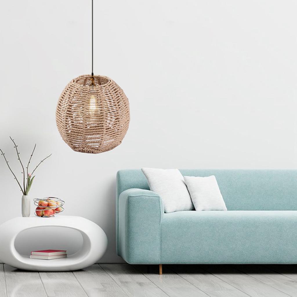 New Exquisite Handwoven Paper Rattan Pendant Lamp Shade - Beautifully Crafted Handmade Wicker Lampshade for Chandelier, Pendant