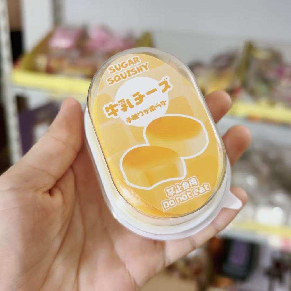 Durable Squishy Simulated Cheese Bread Squeeze Toy Slow Rebound Soft Texture Squeeze Fidget Toy Squishy Squeeze Toy