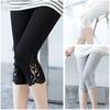 Women Lace Hollow Leggings Female Short Mid Calf Capris Skinny Pants