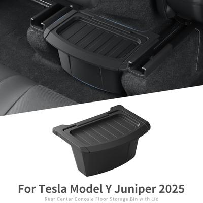 Для Tesla Model Y Запуск 2025 Juniper (не подходит версия Берлина) Автомобильный подлокотник Задний ящик для хранения Лоток Аксессуары Органайзер ТПЭ Черный