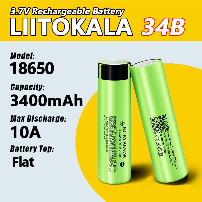 Аккумулятор LiitoKala NCR18650B 3400 мАч, модель 34B