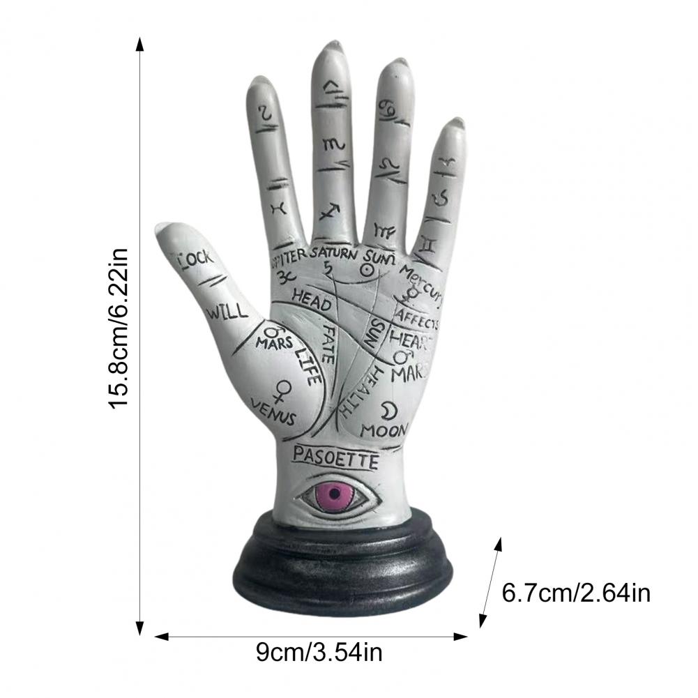 Decorative Hand Statue Resin Hand Sculpture Modern Palmistry Hand Resin Figurine Sculpture for Home Office Decor