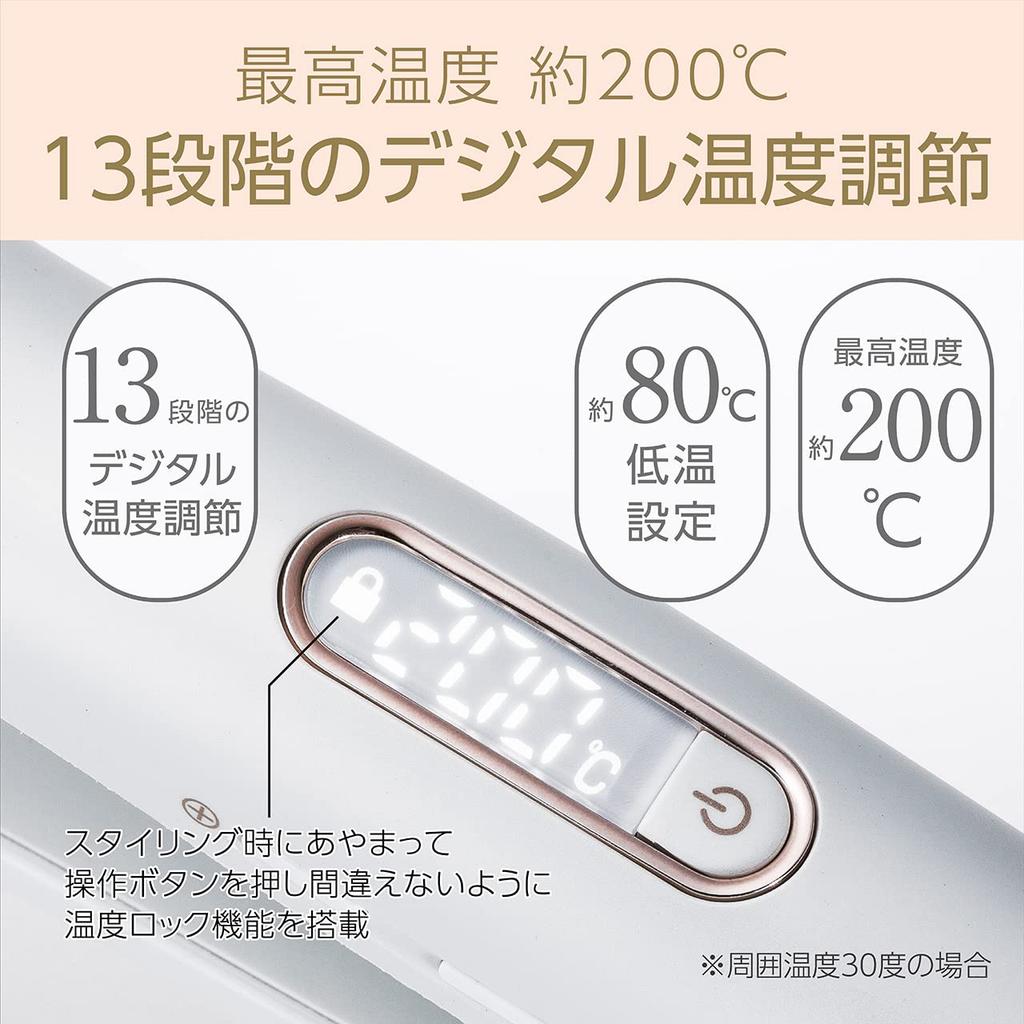 Kozumi KHS-8740/W Hair Iron, Straightener, Twin Negative Ion, Salon Sense 300, Silky Moist, Heat-Resistant Felt, International Compatible, White