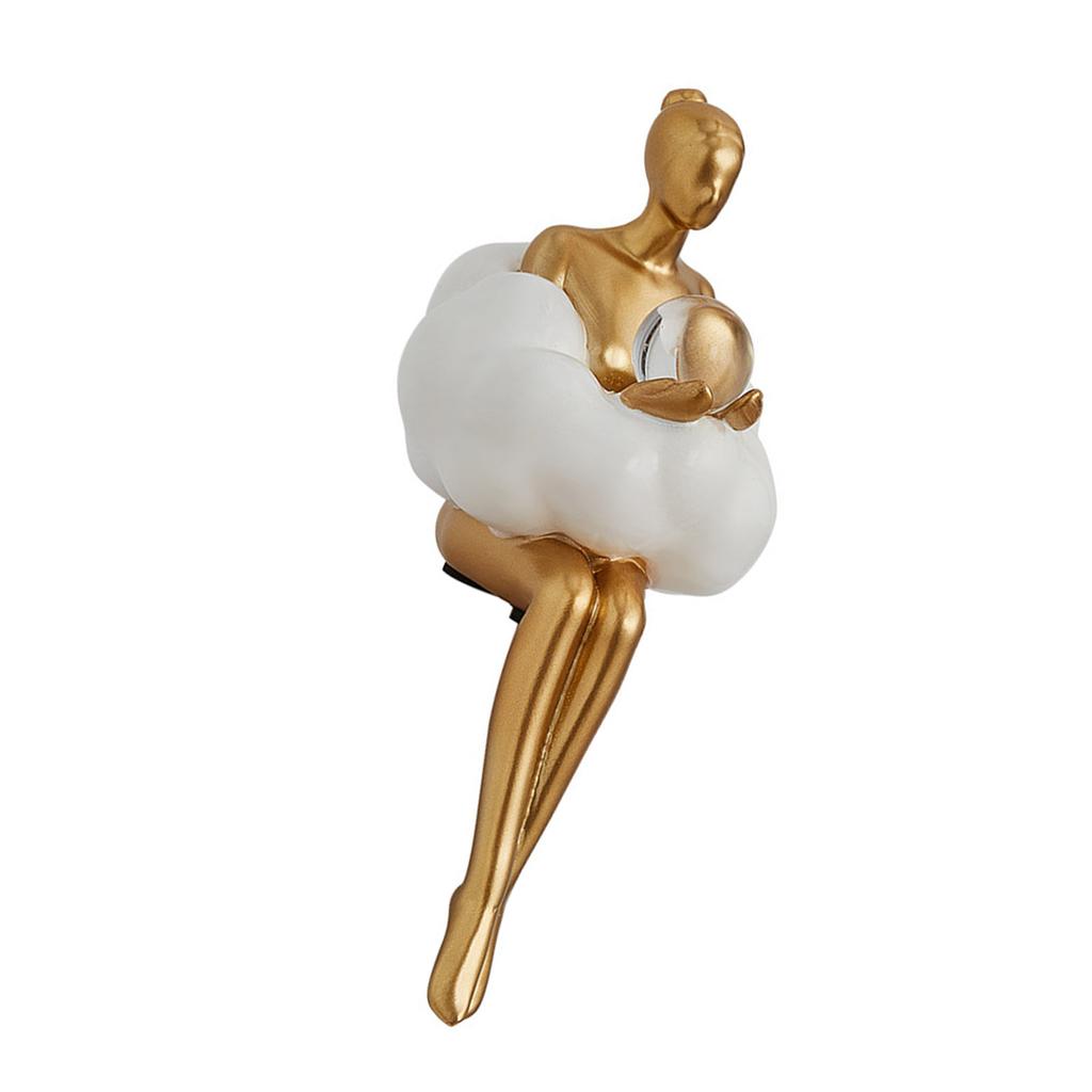 Художественная фигурка девочки-облака из смолы, абстрактная поделка, статуэтка мыслителя для украшения стола, подарок для студентов и любителей искусства