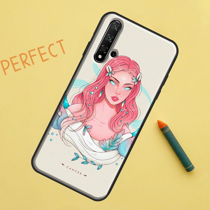 Чехол для Huawei Nova Y91 Y70 Y72 Y73 Y60 Y90 Y61 8i 7i 11i 12i 12s 9 10 SE P20 P30 P40 Lite со знаком зодиака Дева Скорпион Телец