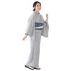 Kyoto Kimono Yuzen Washable Kimono, Edo Komon, Shibori Pattern, Lined, Single Layer, Women's, Casual, Chic, Retro, Modern (Gray)