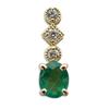 [New] K18 Emerald/diamond Oval Pendant Top [f1-5]