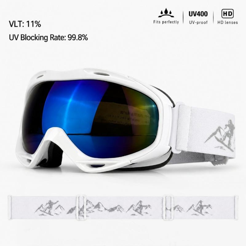 Spherical Large Field of View Ski Goggles Single and Double Ski Sports Equipment Double-layer Lenses Anti-fog Can Card Myopia Goggles