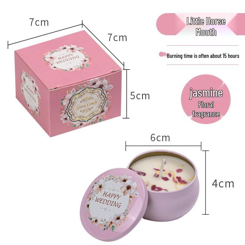 Ароматическая свеча в жестяной банке с сухоцветами - Долгоиграющий, романтичный аромат для спальни и для устранения запаха дома