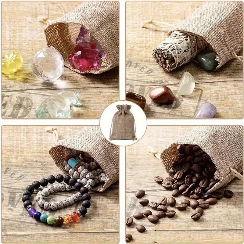 20pcs Premium Jute Burlap Drawstring Bags - Multipurpose Fabric Jewelry Pouches for Party, Wedding Favors, Birthday, Art & DIY Crafts