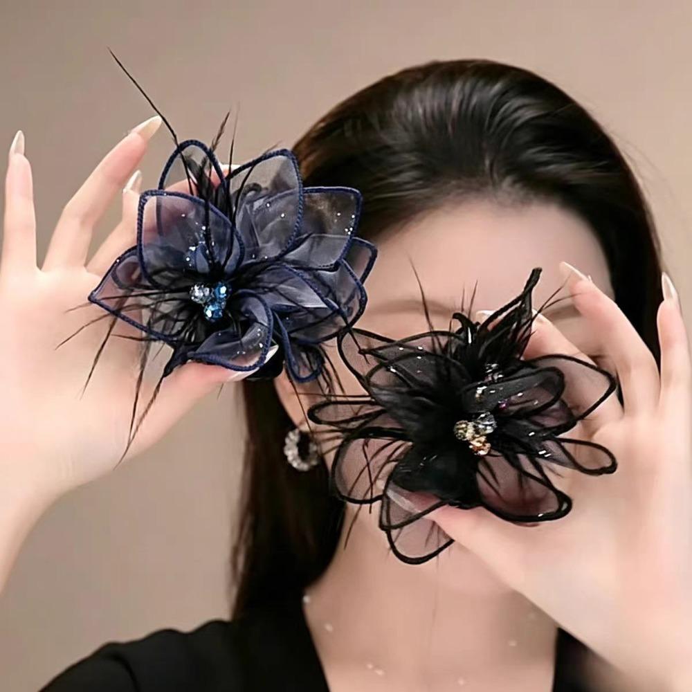 Mesh Tulle Claw Clip Sheer Tulle Hair Jaw Clip Elegant Shark Clip Daily Style