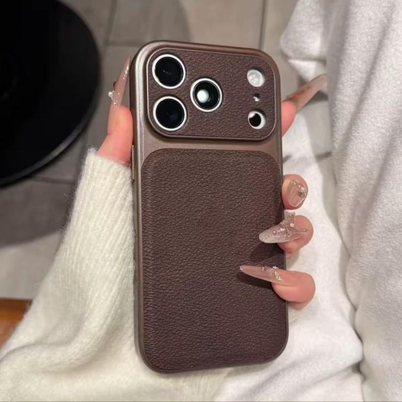 Autumn/Winter Lychee Texture Phone Case for iPhone 17 Pro Max, 16, and 15