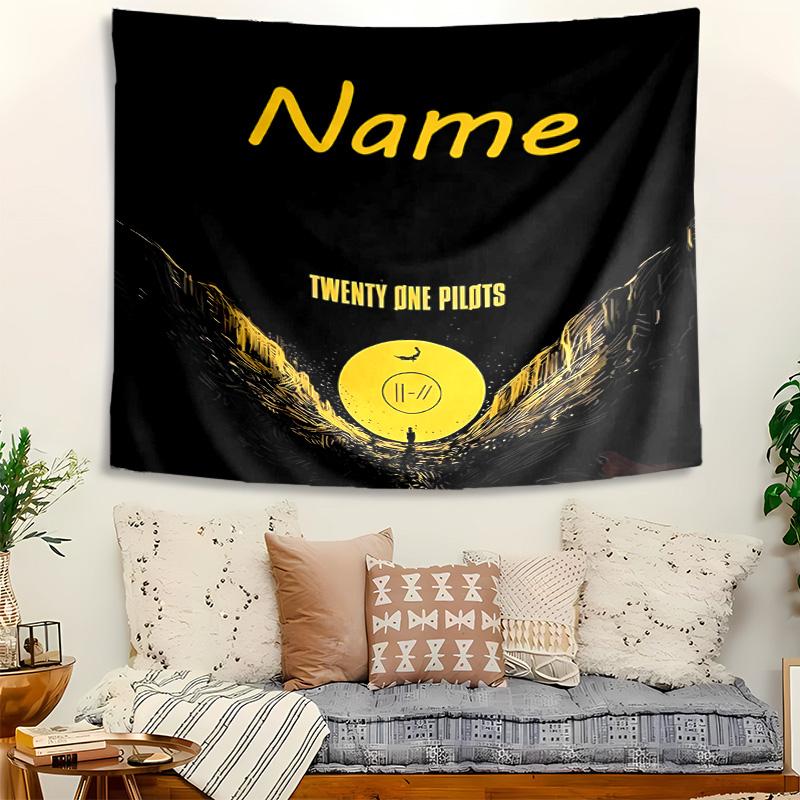 Personalized twenty one pilots Background Tapestry,Custom Name Birthday Party,Multifunctional Wall Decoration for Home Decor,Various Occasions