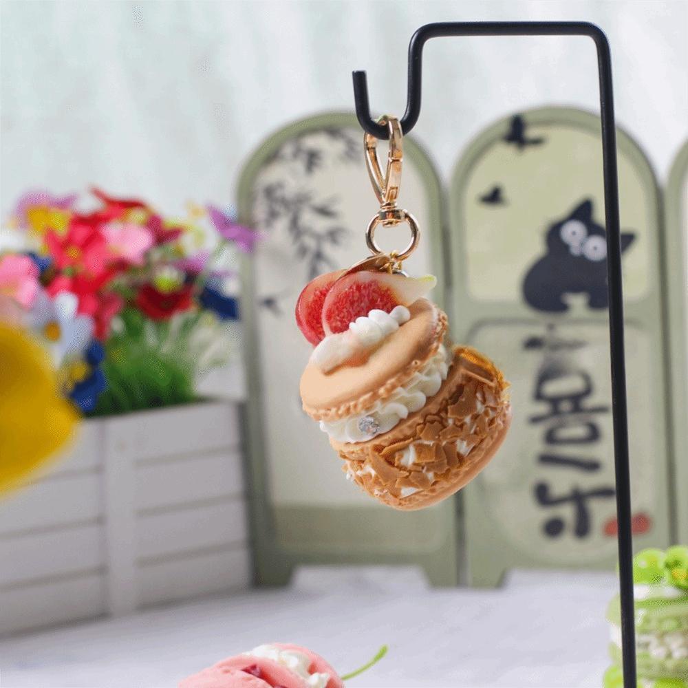 Simple Funny Fruit Dessert Pendant Simulation Food Keyring Fashion Cake Keychain  Best Friend Gift