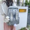 Japanese Korean Style Large Capacity Backpack Cute Bunny Print School Bag for Girls
