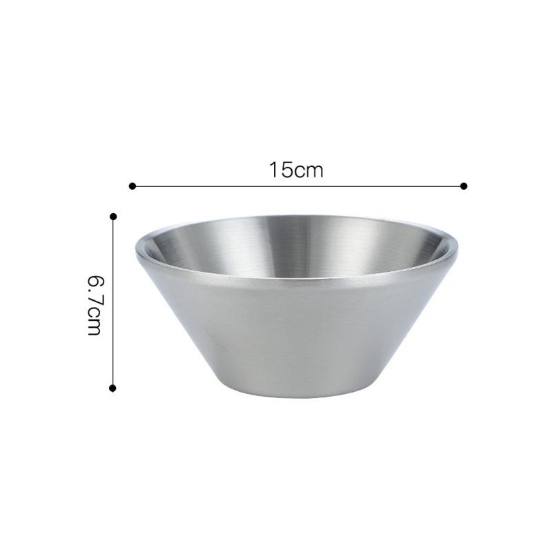 Двухслойная миска из нержавеющей стали, корейская V-образная, салатная еда, ужин, миски для риса, столовые приборы, столовая посуда, кухонные принадлежности