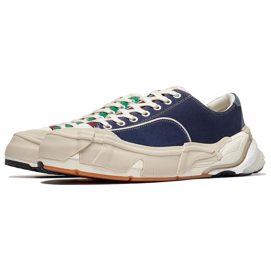 Li Ning Wu Ji Color Block повседневные удобные прочные легкие нескользящие низкие кроссовки для скейтбординга мужские кроссовки сине-зеленые AZGT081-4