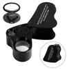 Adjustable Lighting Foldable Jewelry Magnifier Dual Lens Handheld Magnifier  Coins