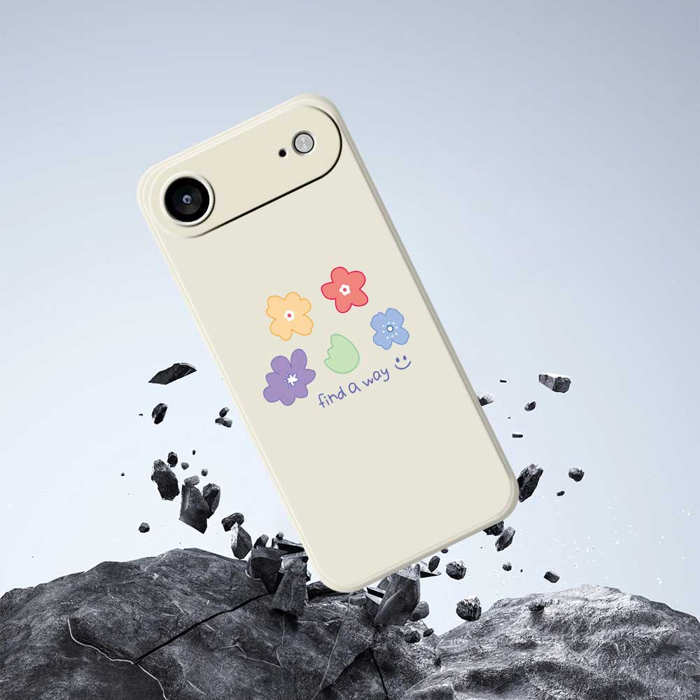 For iPhone 17 Air Case Five Colors Flowers Pattern Printing Straight Edge TPU Phone Back Cover