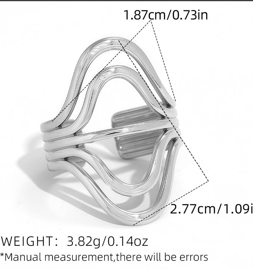 Silver Color Stainless Steel Rings for Women Men Vintage Heart Shaped Leaf Wings Flower Open Rings Waterproof Jewelry Wholesale