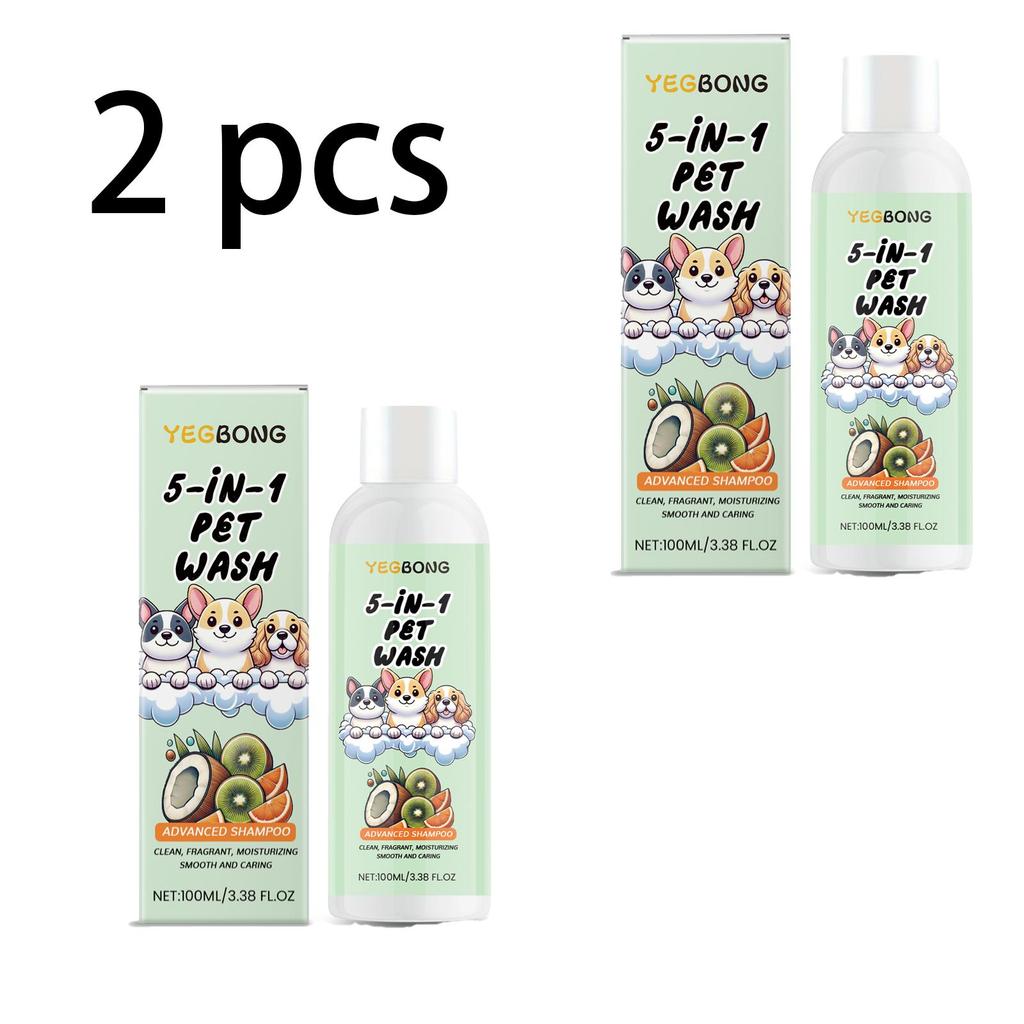 YEGBONG Шампунь для питомцев, Подходит для кошек и собак, Уход 5-в-1 с растительными экстрактами, Против спутывания и легко расчесывается, 100 мл