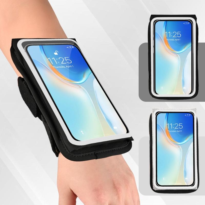 HAISSKY Double Belt Wristband Bag For iPhone 17 16 15 14 13 Pro Max Air 16 Plus 16E Xiaomi Outdoor Cycling Workout Armband Pouch 6