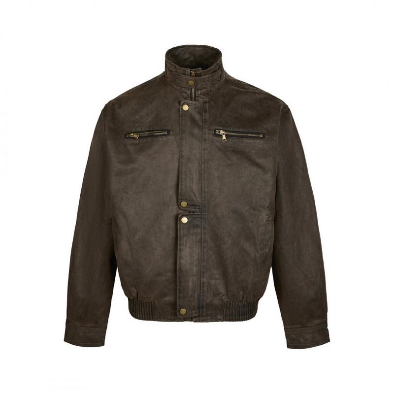 Мужская ретро рабочая куртка Harrington свободного кроя смесовая хлопковая повседневная верхняя одежда зимняя