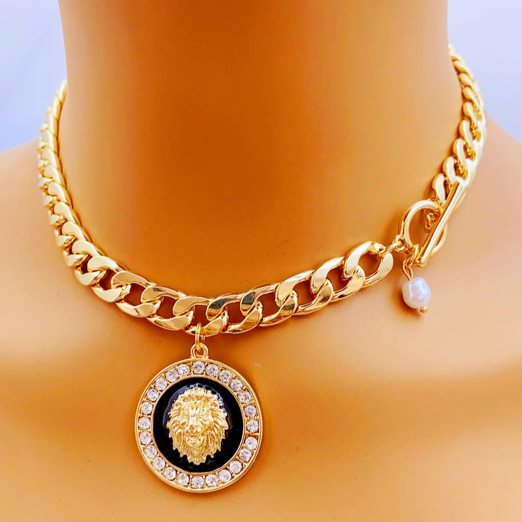 Винтажное ожерелье с подвеской в виде головы льва из цинкового сплава для женщин, идеально подходит для ежедневного ношения, ожерелье для женщин