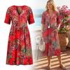 European Women Summer Dress V-Neck Swimsuit Cover Up Dress Fashion Beach Dress  Vacation